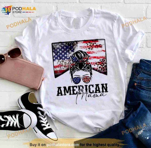 Happy 4th Of July Vintage American Mama USA Flag Shirt