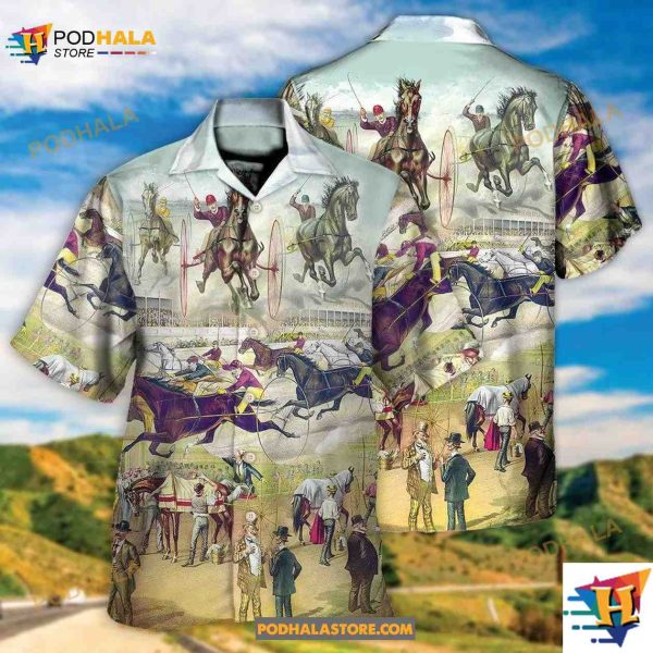 Harness Racing Horse Lover Racing Hawaiian Shirt, Gifts For Horse Lovers