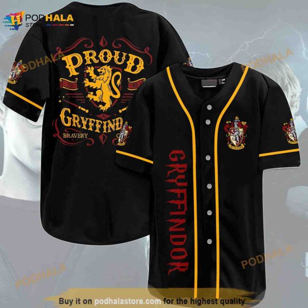 Harry Potter Proud Of Gryffindor 3D Baseball Jersey