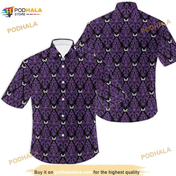 Haunted Mansion Purple Disney Hawaiian Shirt
