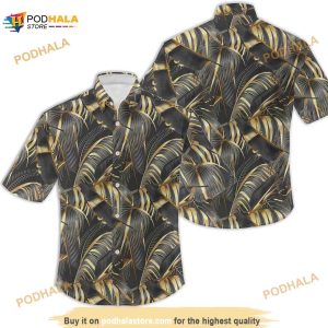 Hawaiian Style Black And Gold Men's Shirt