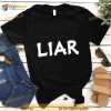 Hayley wearing Liar Shirt