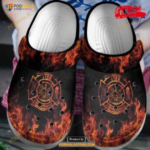 Heat Flame Shoes Fire Department Birthday Gifts For Father Crocs Clogs Shoes