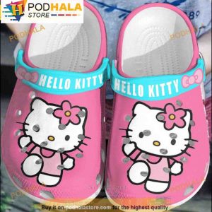 Hello Kitty Pink 3D Crocs Clog Shoes, Funny Crocs