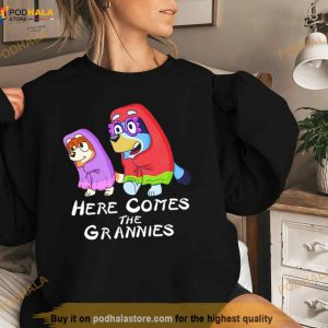 Here Come The Grannies Bluey Cartoon Shirt 3