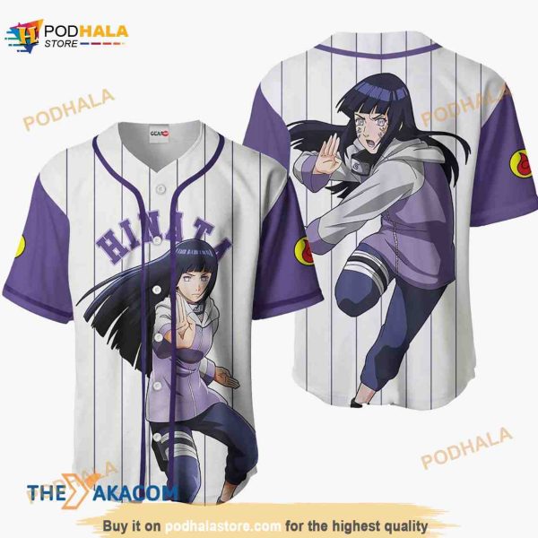 Hinata Hyuga Anime Sport Style 3D Baseball Jersey Shirt