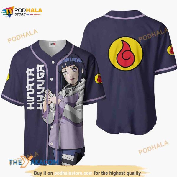 Hinata Hyuuga Naruto Anime 3D Baseball Jersey Shirt