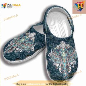 Hippie Art Elephant Crocs Clog Shoes