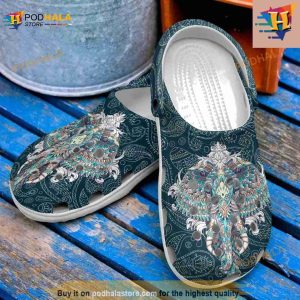 Hippie Art Elephant Crocs Clog Shoes 2