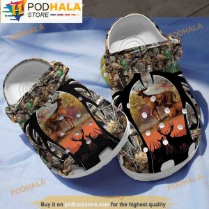 Hippie Deer Hunting Gifts 3D Crocs Clog Shoes
