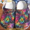 Hippie Peace Tie Dye 3D Crocs Slippers, Funny Crocs