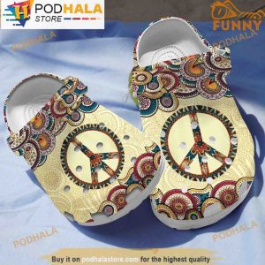 Hippie Style 3D Crocs, Funny Crocs