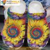 Hippie Sunflower Tie Dye 3D Crocs Clog Shoes, Funny Crocs