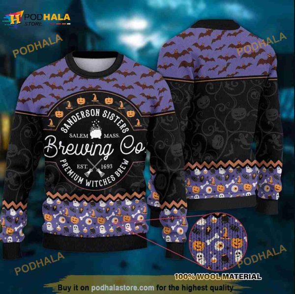 Hocus Pocus Brewing Co Witchcraft Witch Sanderson Sisters 3D Sweater