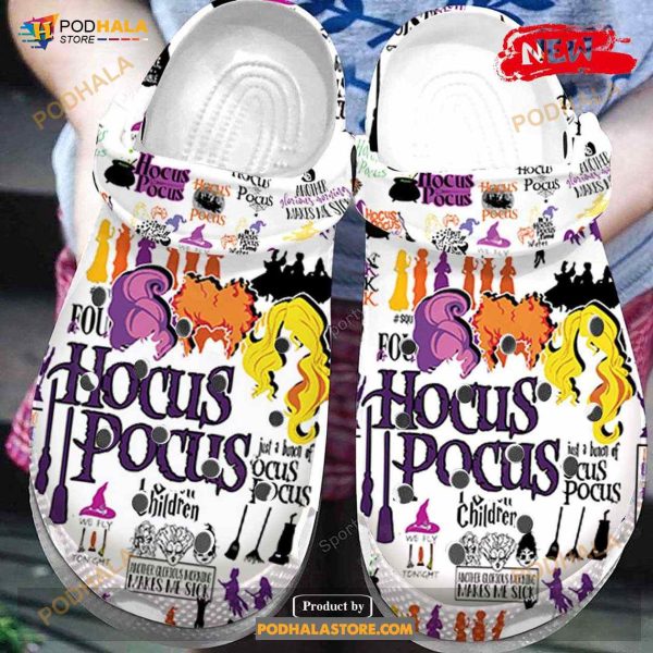 Hocus Pocus White Design Crocs Classic Clog Shoes