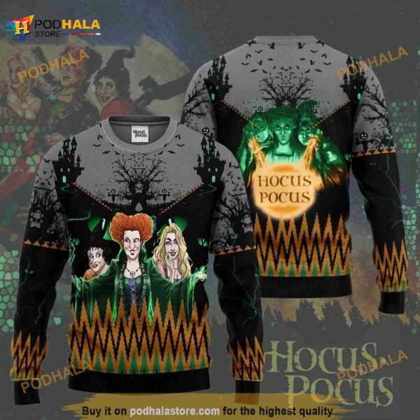 Hocus Pocus Witch Halloween 3D Sweater