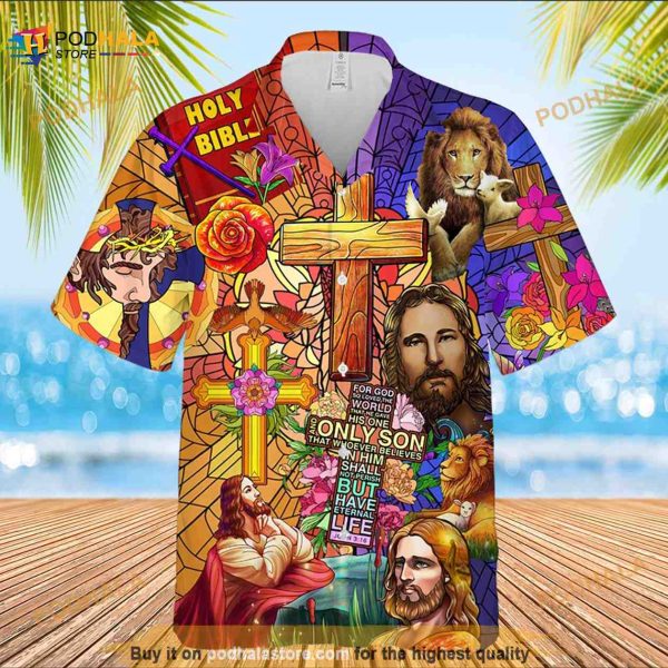 Holly Bible Jesus And Lions God Lovers Hawaiian Shirt