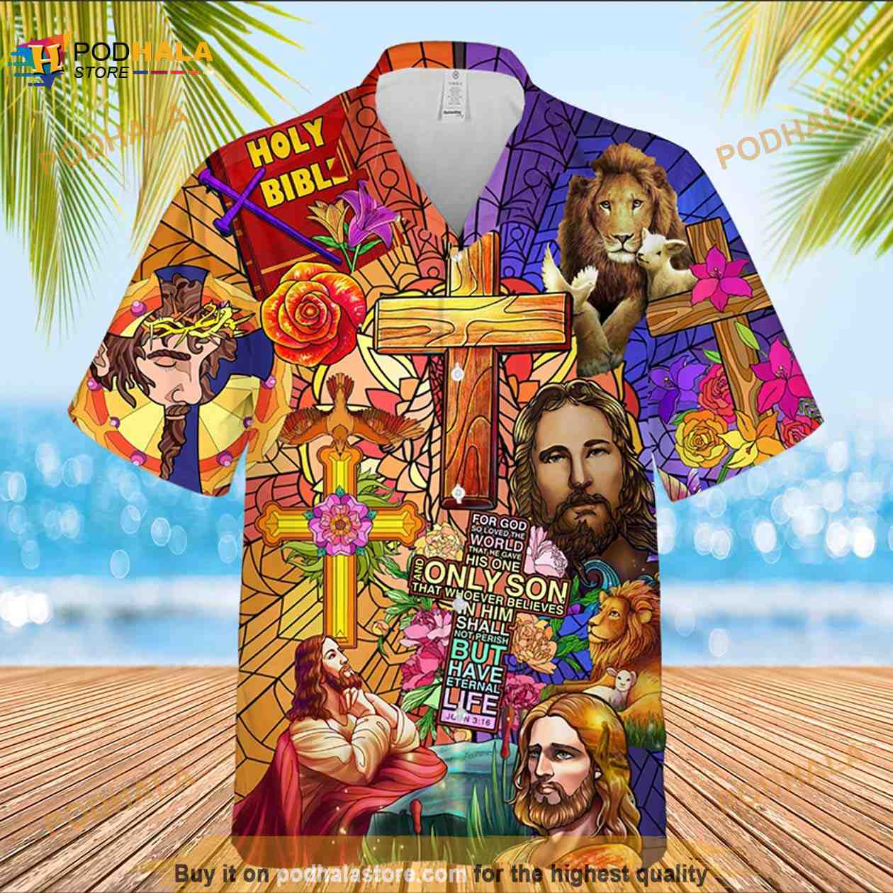 Holly Bible Jesus And Lions God Lovers Hawaiian Shirt - Bring Your