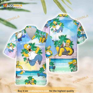 Homer Simpson Funny Hawaiian Shirt, Funny Hawaiian Shirt