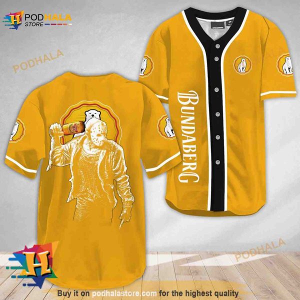 Horror Jason Voorhees Bundaberg Rum 3D Baseball Jersey