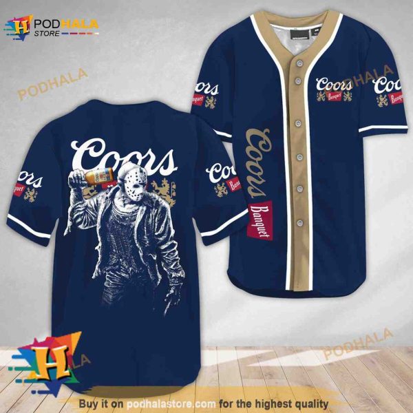 Horror Jason Voorhees Coors Banquet 3D Baseball Jersey