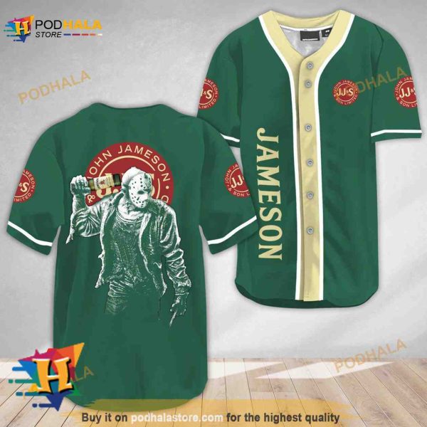 Horror Jason Voorhees Jameson Whiskey 3D Baseball Jersey