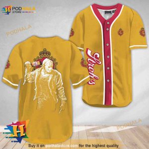 Horror Jason Voorhees Stroh's Beer 3D Baseball Jersey