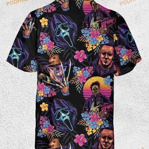 Horror Movie Retro Hawaiian Shirt Horror Movie Button Down Shirt Summer Gift 2