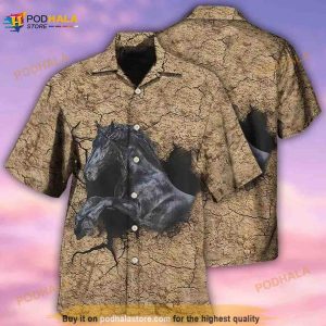 Horse Black Darkness Hawaiian Shirt, Horse Lovers Gift