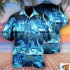 Horse Burning Blue Hawaiian Shirt, Gifts For Horse Lovers