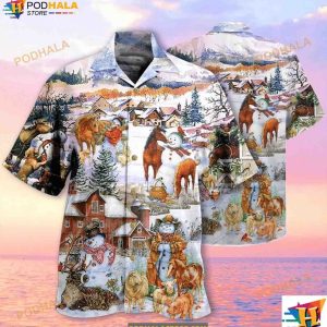 Horse Christmas Love Horse And Farm Hawaiian Shirt, Gifts For Horse Lovers