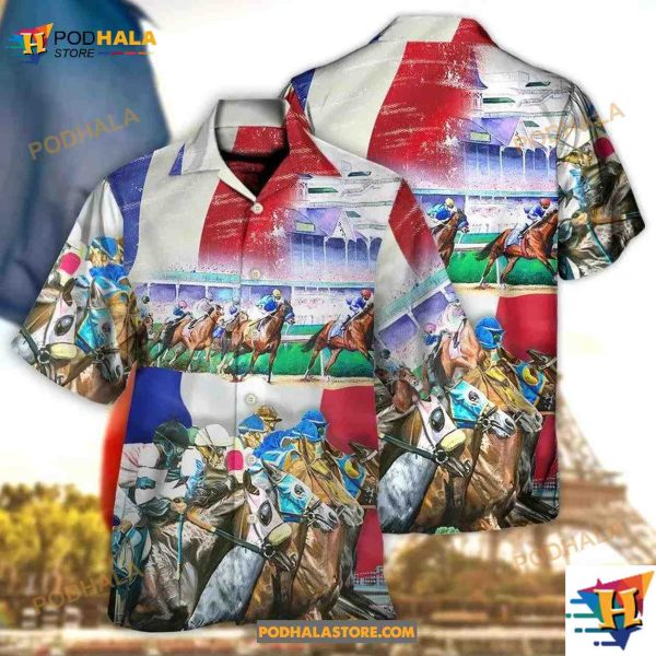 Horse France Horse Racing Amazing Seat Lover Hawaiian Shirt, Horse Lovers Gift