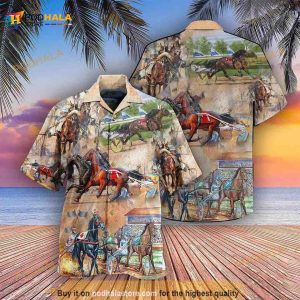 Horse Harness Racing On With Passion Hawaiian Shirt, Horse Lovers Gift