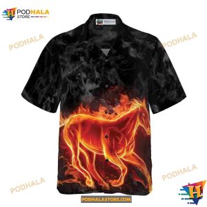 Horse Hawaiian Shirt, Fire Horse Aloha Shirt For Men, Gift For Horse Lovers