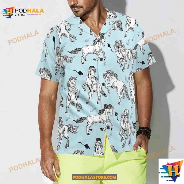 Horse Hawaiian Shirt, Horse Seamless Pattern Aloha Shirt For Men, Gift For Horse Lovers