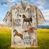 Horse Life Is Better On The Farm 3D Hawaiian Shirt Horse Hawaiian Shirt, Gifts For Horse Lovers
