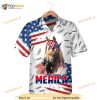 Horse Merica Usa Flag Pattern Hawaiian Shirt, Gifts For Horse Lovers