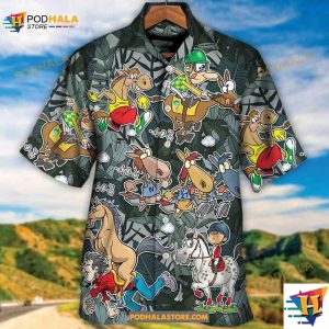 Horse Racing Funny Art Hawaiian Shirt, Gifts For Horse Lovers