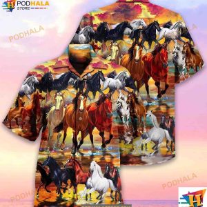 Horse Run Run Hawaiian Shirt, Gifts For Horse Lovers