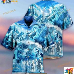 Horse Run To The Sea And Free The Souls Hawaiian Shirt, Gifts For Horse Lovers