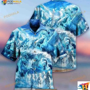 Horse Run To The Sea And Free The Souls Hawaiian Shirt, Horse Lovers Gifts