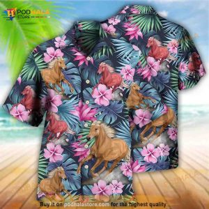 Horse Tropical Floral Vibes Hawaiian Shirt, Horse Lovers Gifts