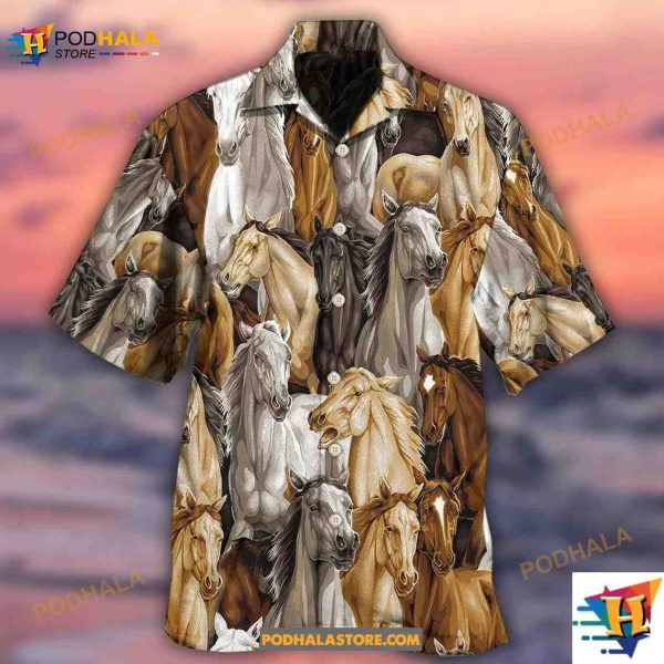 Horse Vintage Unique Hawaiian Shirt, Gifts For Horse Lovers