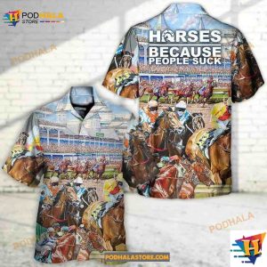 Horseback Riding Horse Because People Suck Hawaiian Shirt Horse Lovers Gift 3