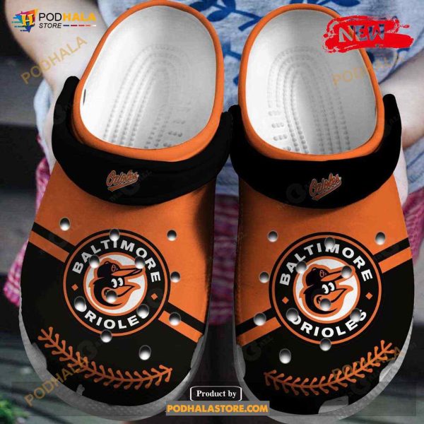 Hot MLB Team Baltimore Orioles Black-orange Crocs Clog Shoes
