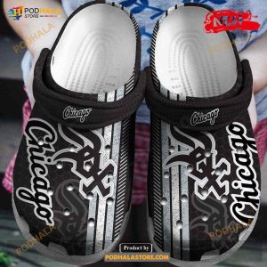 Hot MLB Team Chicago White Sox Black-white For Unisex & Kids Crocs Clog Shoes