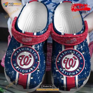 Hot MLB Team Collections Washington Nationals Red-navy For Unisex & Kids Crocs Clog Shoes