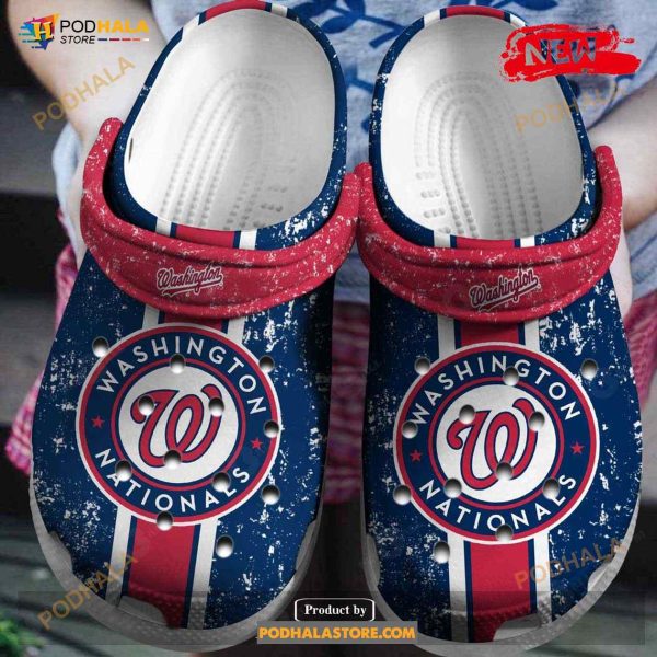 Hot MLB Team Collections Washington Nationals Red-navy For Unisex & Kids Crocs Clog Shoes