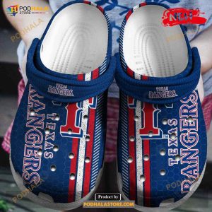 Hot MLB Team Texas Rangers Blue For Unisex & Kids Crocs Clog Shoes