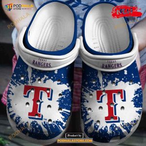 Hot MLB Team Texas Rangers Blue-white For Unisex & Kids Crocs Clog Shoes